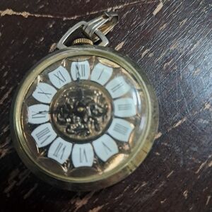 Vintage Gold and White Pocket Watch